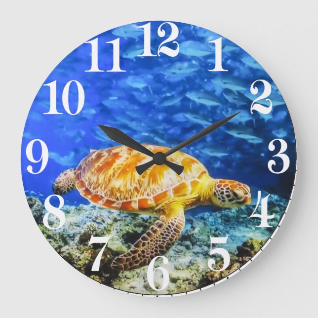 Image de tortue pour horloge murale acrylique (Recto)