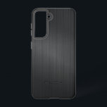 Image of a Grey Brushed Aluminum texture Samsung Galaxy Case<br><div class="desc">Image of a dark-grey brushed aluminum metallic look texture. Simple and elegant design. Available on other products. Optional name/ monogram.</div>
