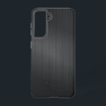 Image of a Grey Brushed Aluminum texture Samsung Galaxy Case<br><div class="desc">Image of a dark-grey brushed aluminum metallic look texture. Simple and elegant design. Available on other products. Optional name/ monogram.</div>