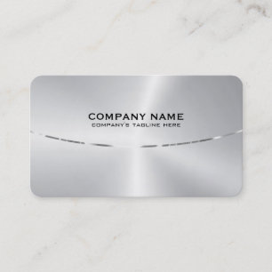 Image of a Metallic Faux Silver Texture Business Card