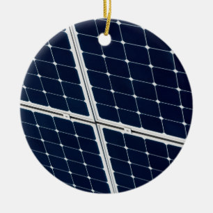 Image of a solar power panel funny ceramic ornament