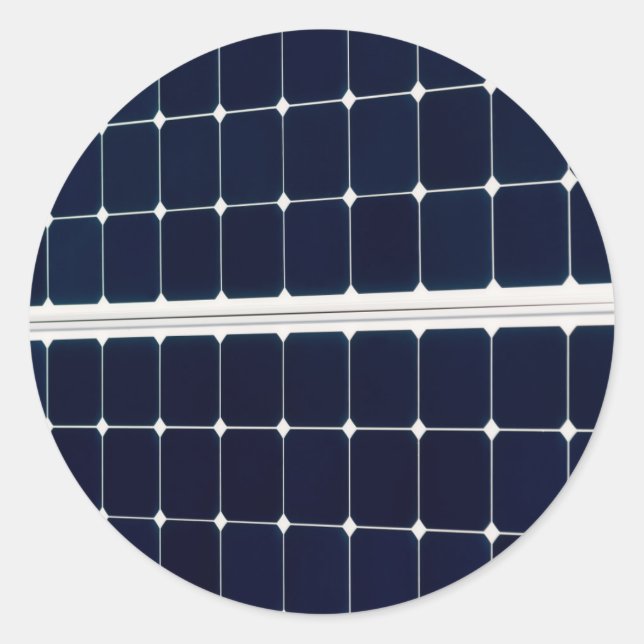 Image of a solar power panel funny classic round sticker (Front)
