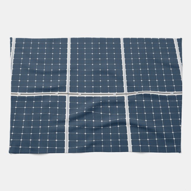 Image of a solar power panel funny kitchen towel (Horizontal)