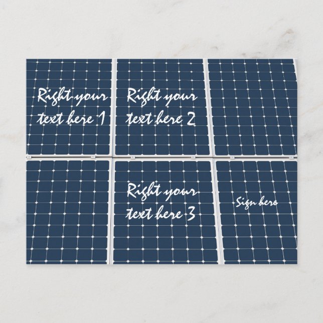 Image of a solar power panel funny postcard (Front)