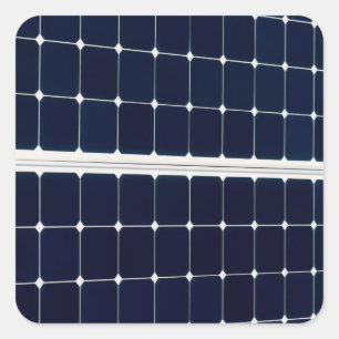 Image of a solar power panel funny square sticker