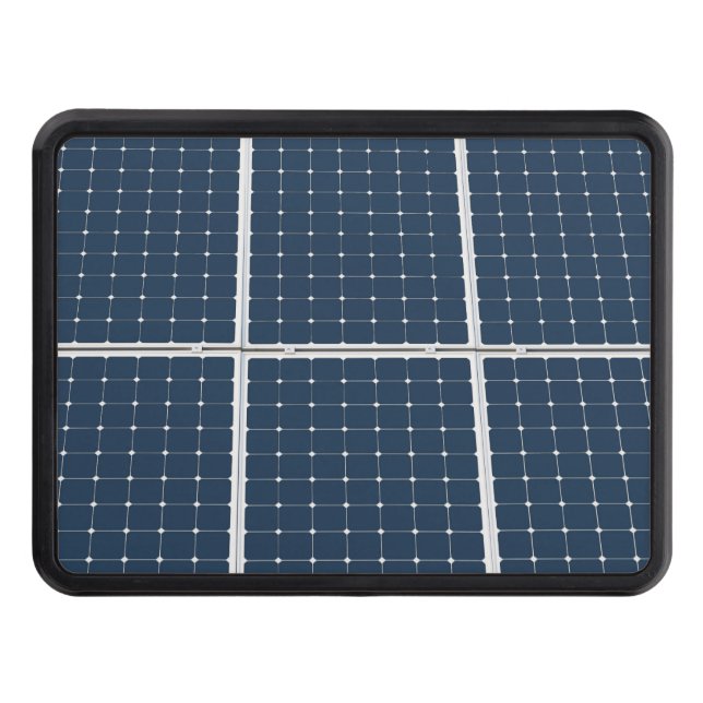 Image of a solar power panel funny trailer hitch cover (Front)
