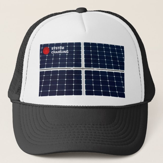 Image of a solar power panel funny trucker hat (Front)