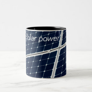 Image of a solar power panel funny Two-Tone coffee mug