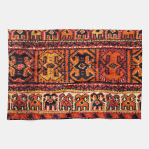 Image of a vintage carpet. Impressive texture Kitchen Towel