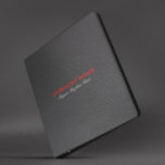 Image of Black Faux Leather Texture Red Accent Binder<br><div class="desc">Image of elegant black leather texture with a red leather stripe on the spine. Simple and sleek design. If you change the binder from a 2-inch paper capacity, the red stripes will not be visible, and their position needs to be adjusted. Message me on Zazzle if you need help customizing...</div>