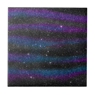 Image of Black Purple Blue Glitter Gradient Tile