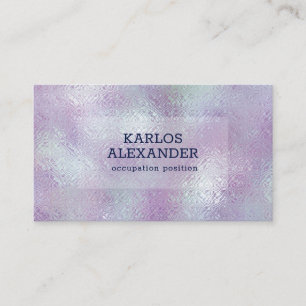 Image of Iridescent glass silver & pink background Business Card