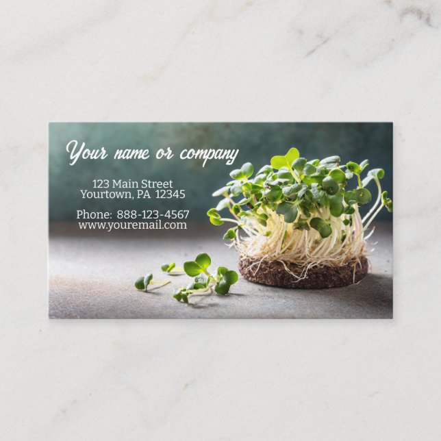 Image of micro greens business card (Front)