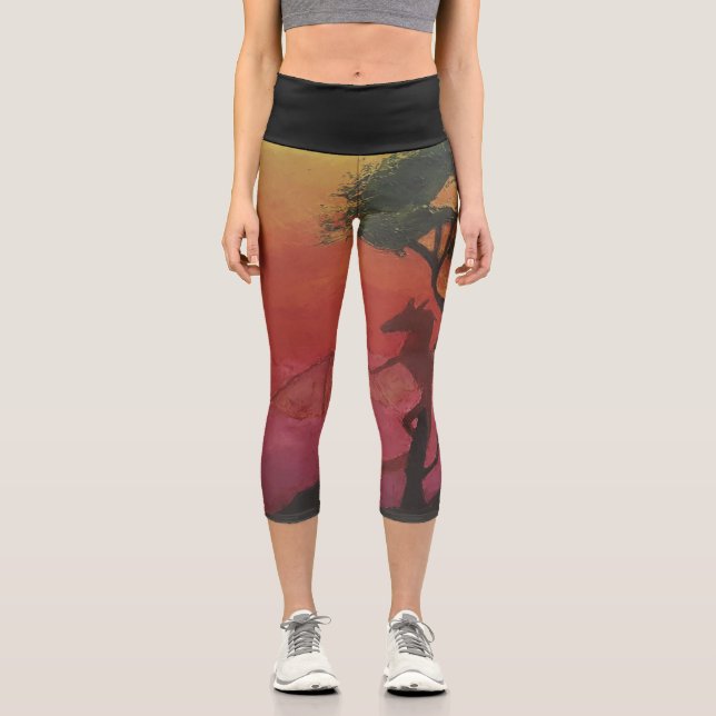 Image of my artwork Fantasy and reality Capri Leggings (Front)