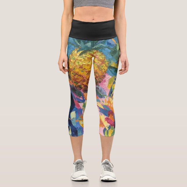 Image of my work Pineapple Capri Leggings (Front)