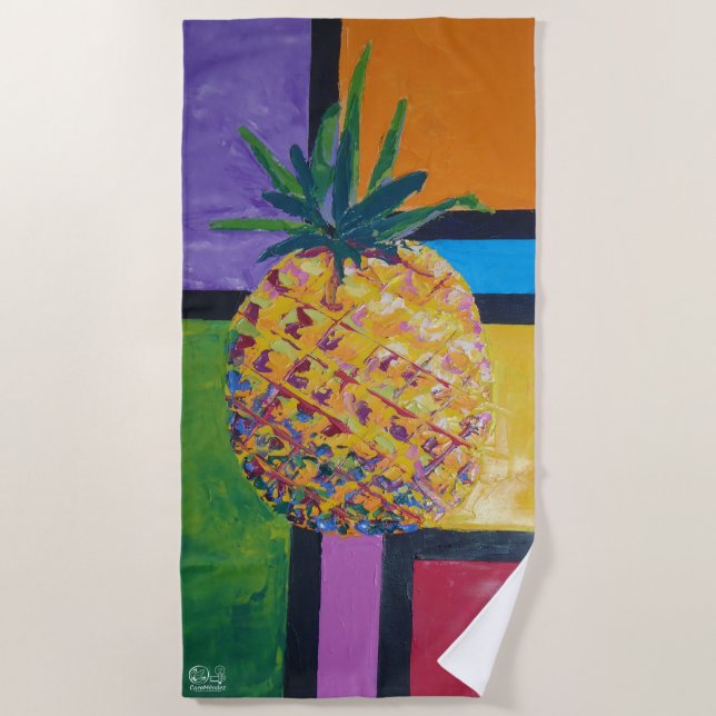 Image of my work Pineapple. Series Beach Towel (Front)