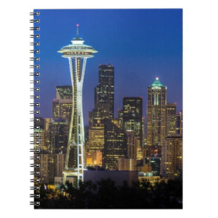 Image of Seattle Skyline in morning hours. Notebook