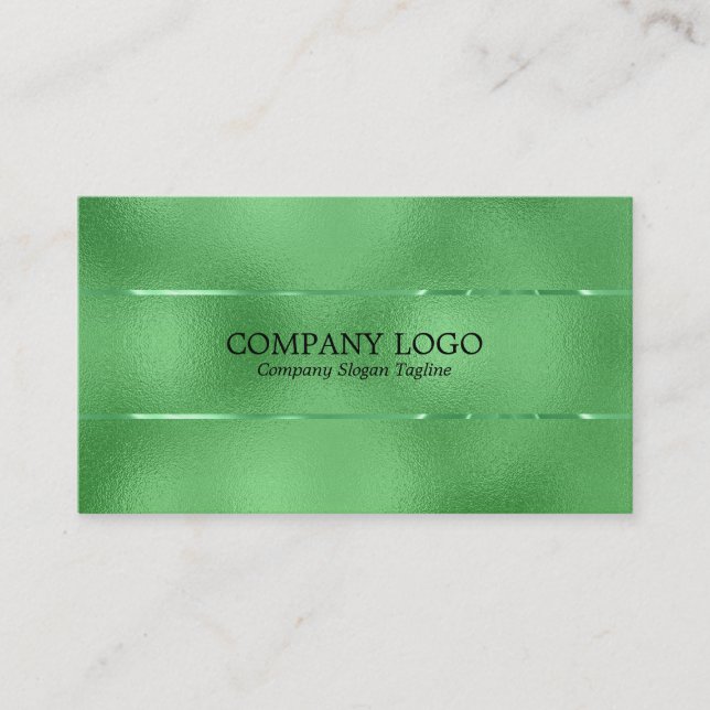 Image of Shimmering green iridescent faux glass Business Card (Front)