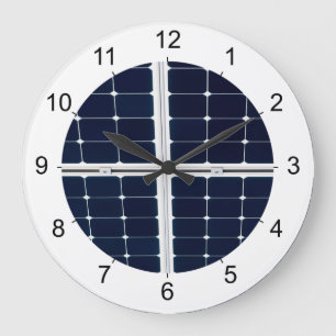 Image of solar power panel funny large clock