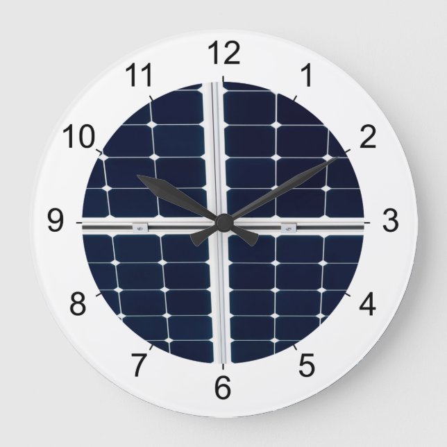 Image of solar power panel funny large clock (Front)