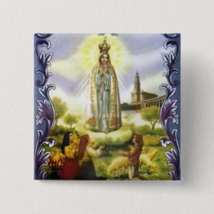 Image of the apparition Our Lady of Fatima 2 Inch Square Button