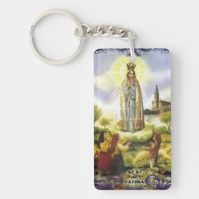image of the apparition Our Lady of Fatima Keychain (Front)