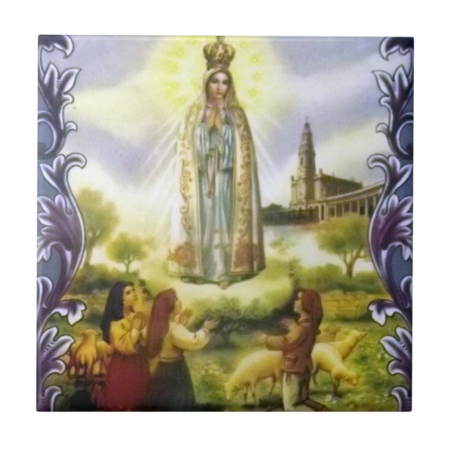 image of the apparition Our Lady of Fatima Tile (Front)