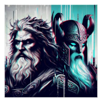 image of the gods zeus and odin togethe