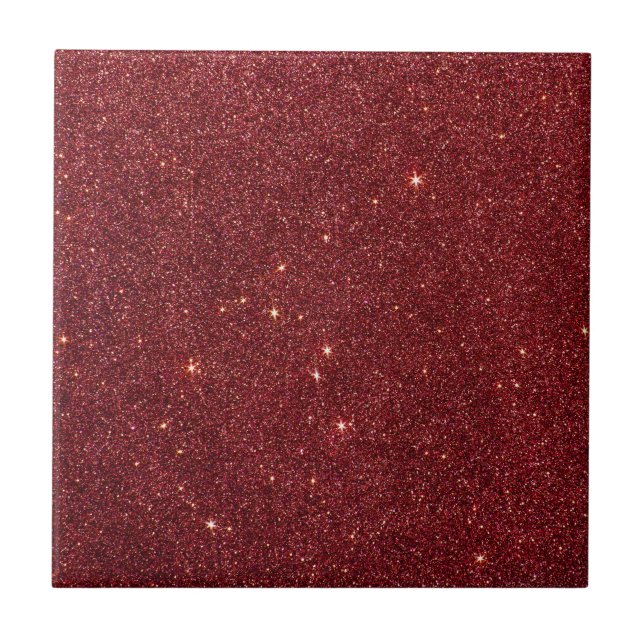 Image of trendy red glitter tile (Front)
