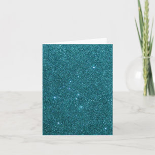 Image of trendy teal glitter card
