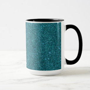 Image of trendy teal glitter mug