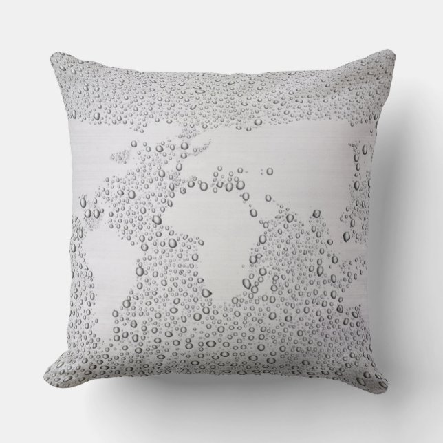 Image of world map throw pillow (Front)