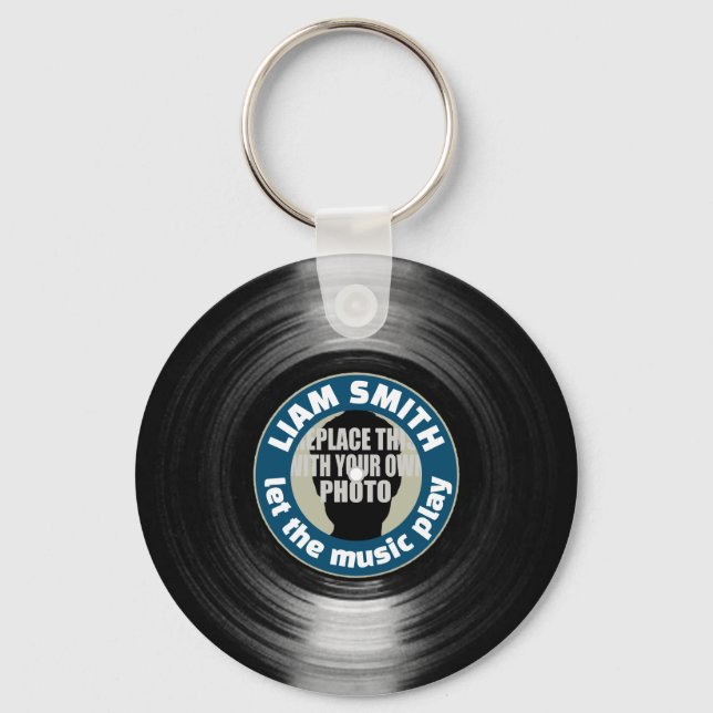 Image or Photo Vinyl Record Keychain (Front)