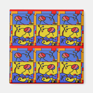 Image with fish modern art magnet