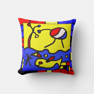 Image with fish modern art throw pillow