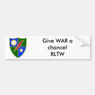 images[6], Give WAR a chance!RLTW Bumper Sticker