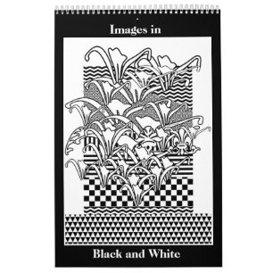 Images dans le calendrier noir et blanc