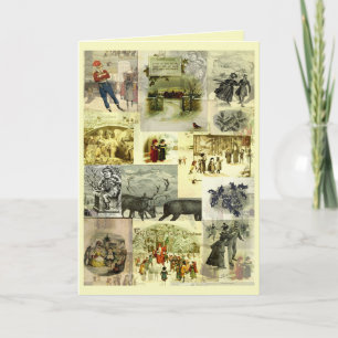 Images de carte de Noël vintage en collage