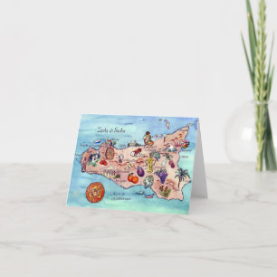 Images de carte pliée rose et bleu Sicile