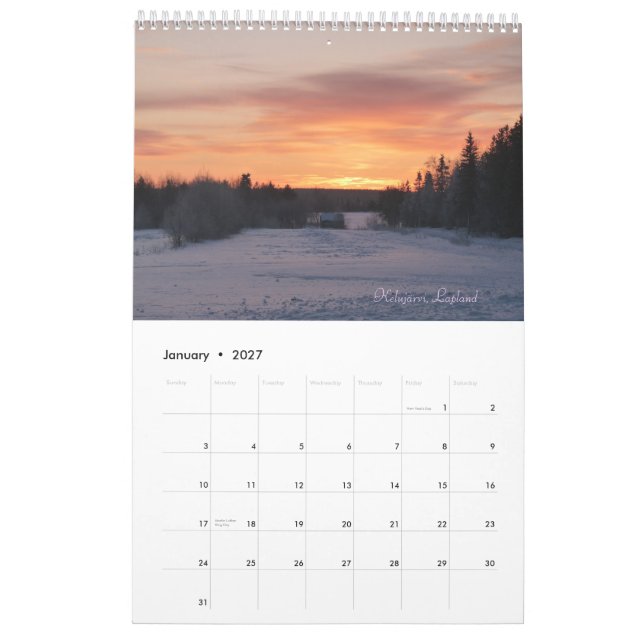 Images du calendrier 2011 de la Laponie (Jan 2027)