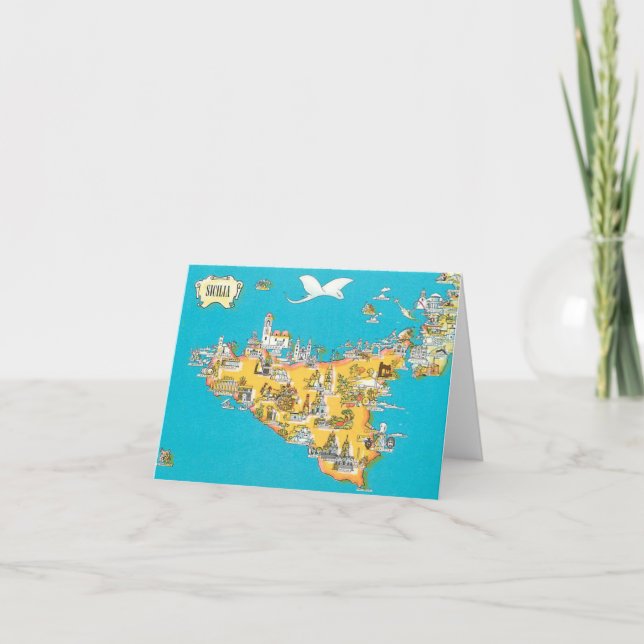 Images of Sicily Gold and Blue Folded Card (Front)