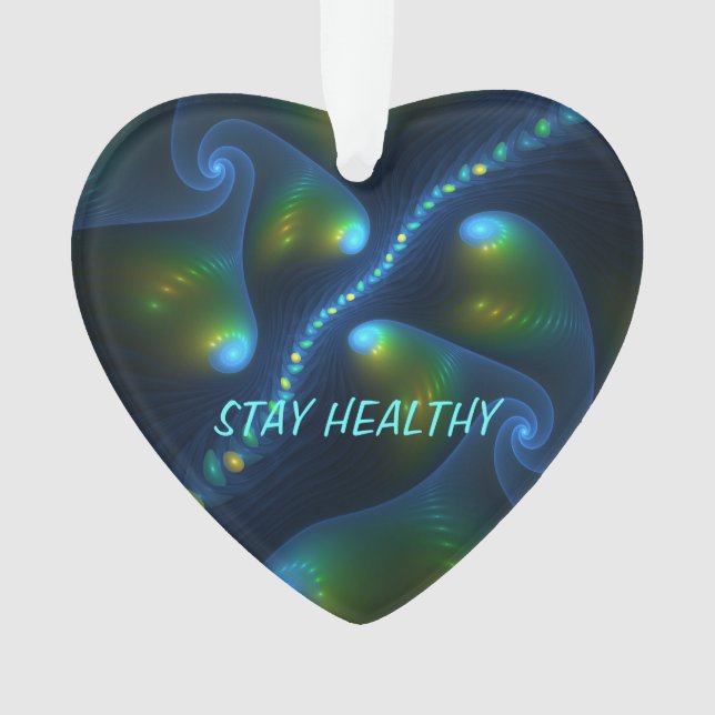 Imaginaire Abstrait Bleu Vert Jaune Fractal Texte (devant)