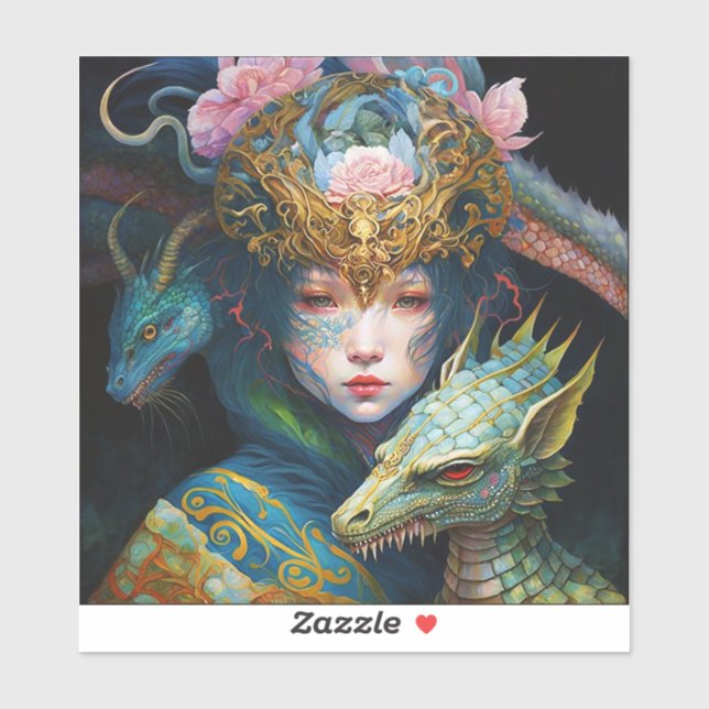 Imaginaire Art Dragon Déesse Queen Sticker (Feuille)