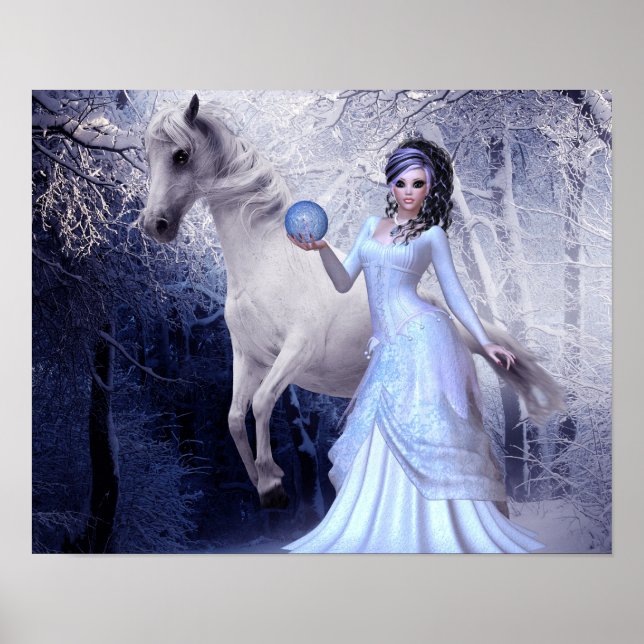 Imaginaire Art Princess Poster White Stallion Fore (Devant)