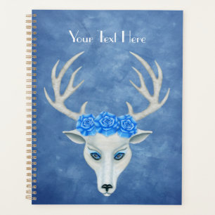Imaginaire blanc  cerf Roses face sur blues
