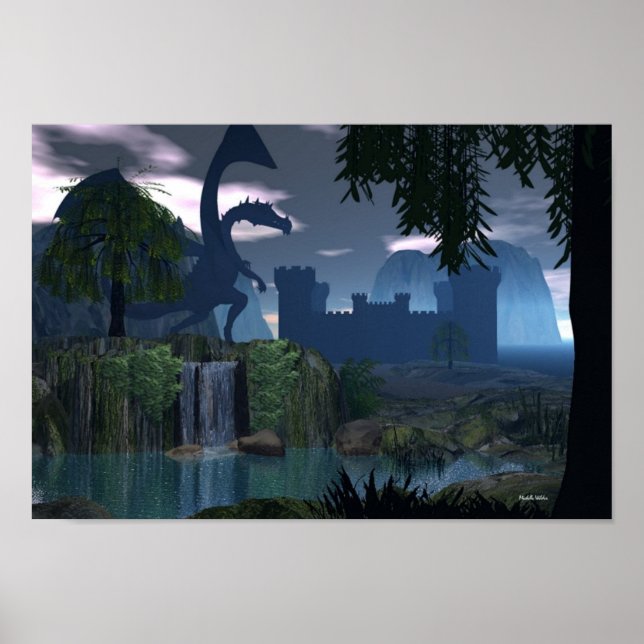 Imaginaire cascade avec Poster du Dragon (Devant)