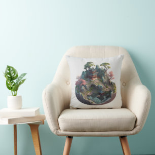 Imaginaire chinois mignon Coussin paysage 3D