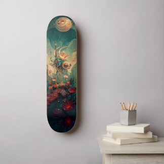 Imaginaire cosmic robot skateboard art