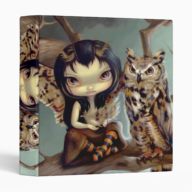 Imaginaire de fée de hibou de CLASSEUR d'Owlyn (Devant/Côté)