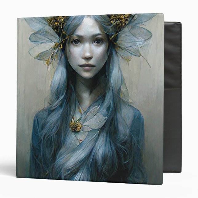 Imaginaire de fée d'or bleu Art 3 anneau Classeur (Devant/Intérieur)